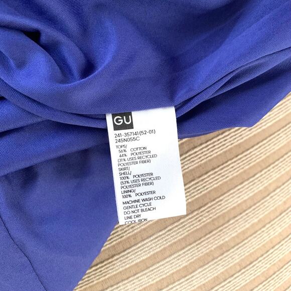 GU (Uniqlo) W'S Bubble Hem Sleeveless Midi Dress in Blue - Picture 10 of 10